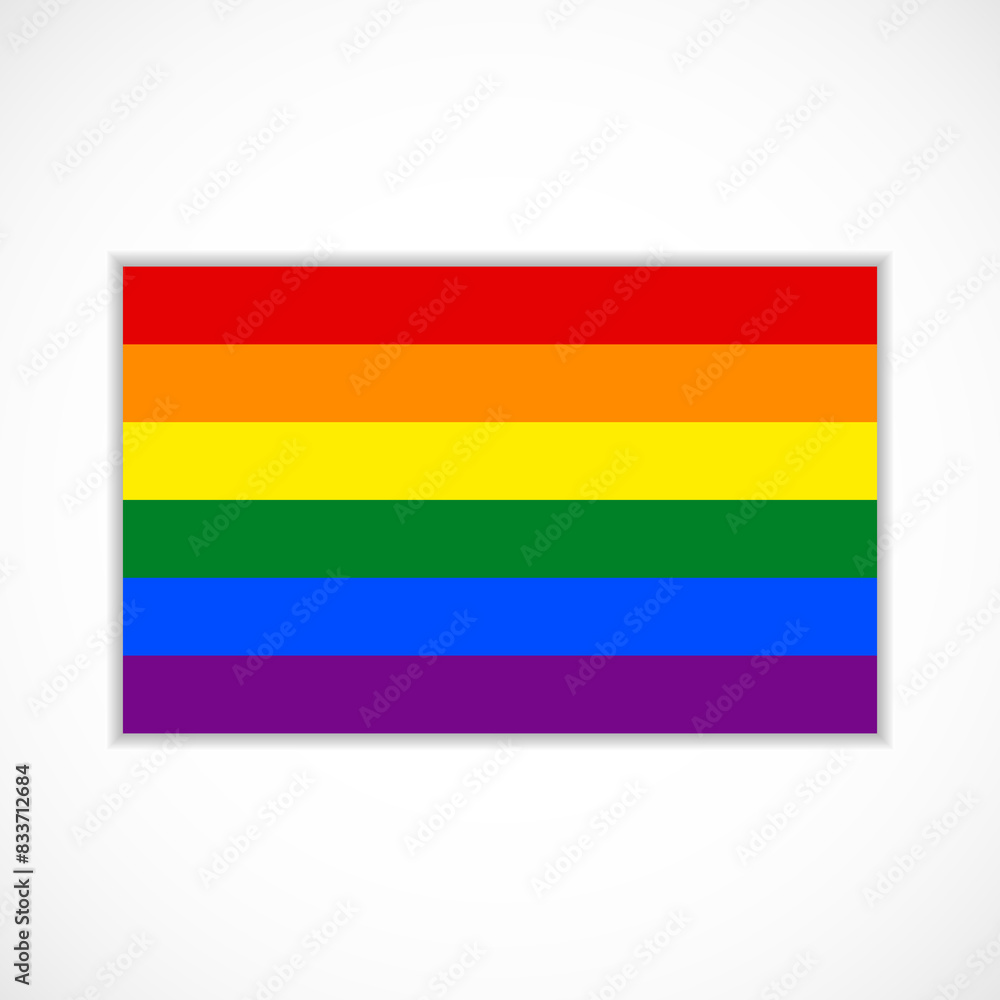 Fototapeta premium Flag with LGBT or rainbow pride colors isolated on white background. Vector illustration
