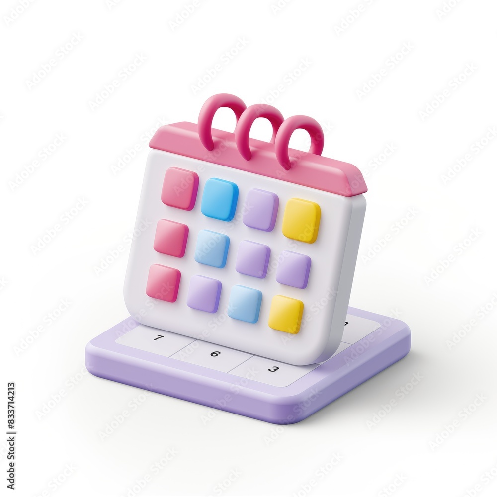 3D render calendar icon on white background. 3D render calendar icon on white background.