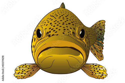 brown trout fish illustration for fly fishing
