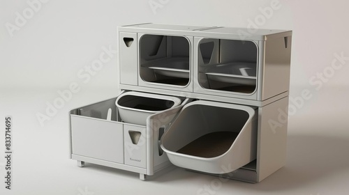 3D model of Storage compartments and accessory organizers for litter boxes photo