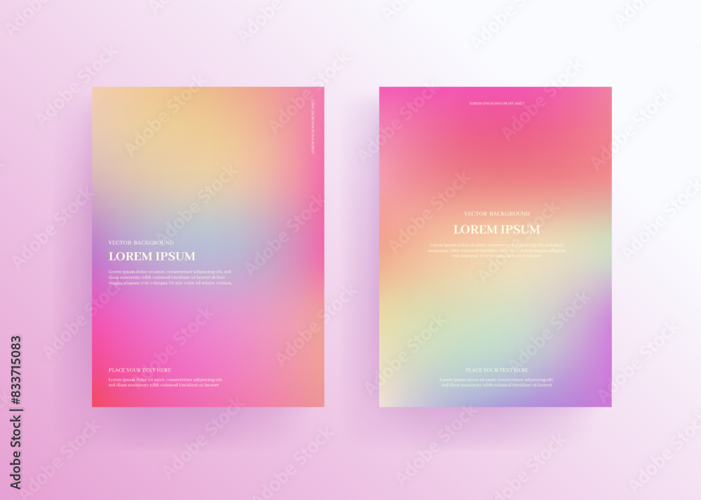 Colorful abstract gradient covers template design set