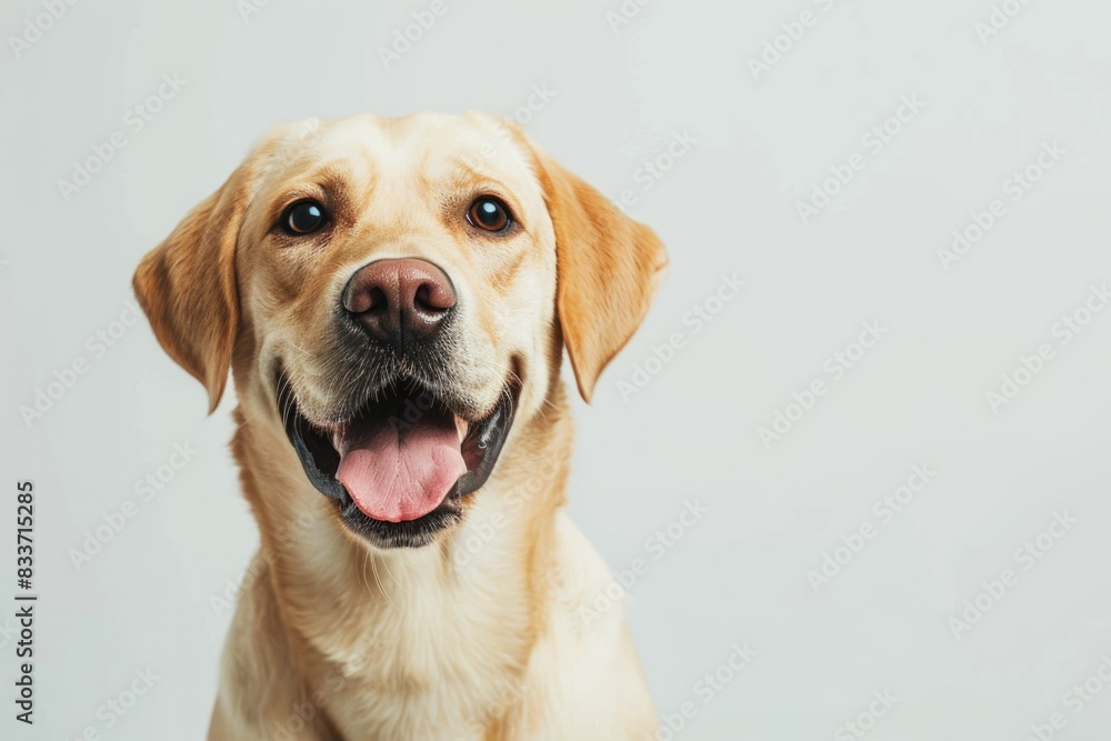 Cute dog posing against a simple background, allowing for customization with text or graphics Cute dog posing against a simple background, allowing for customization with text or graphics