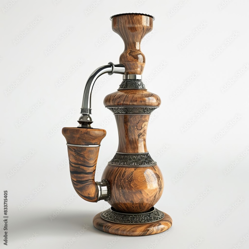 3D model of Traditional water pipe crafted from quality wood and metals 3D model of Traditional water pipe crafted from quality wood and metals