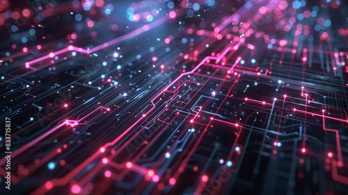 cyber network circuit board background © Helfin