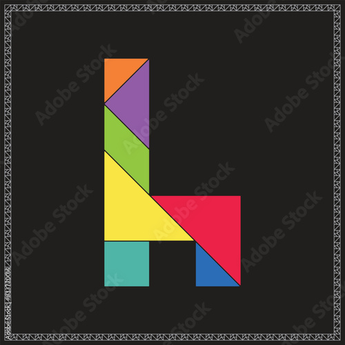 Free Download Tangram Puzzle Chair Vector Colorful Geometric Illustration - GFXLoad