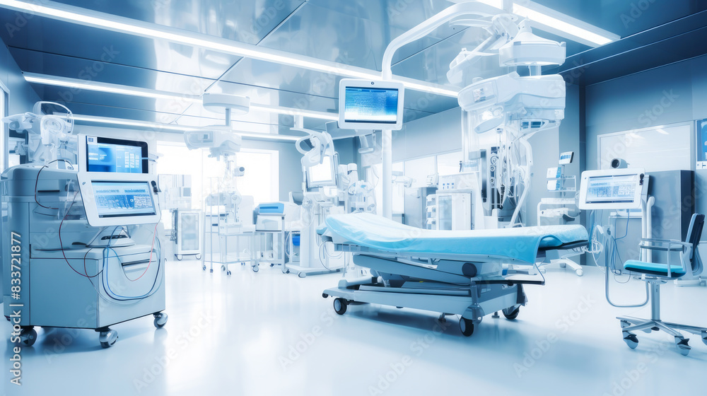 A bright modern room in the hospital. A bright modern room in the hospital.