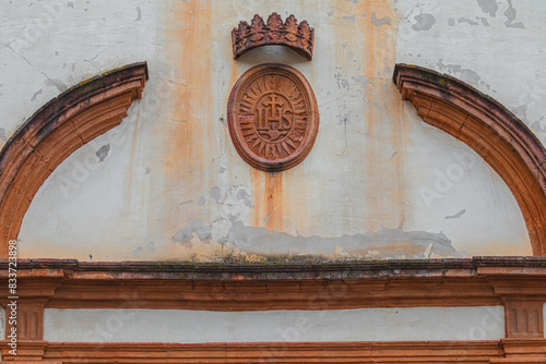 Detail of College Church facade in Iglesias. Sardinia, Italy photo