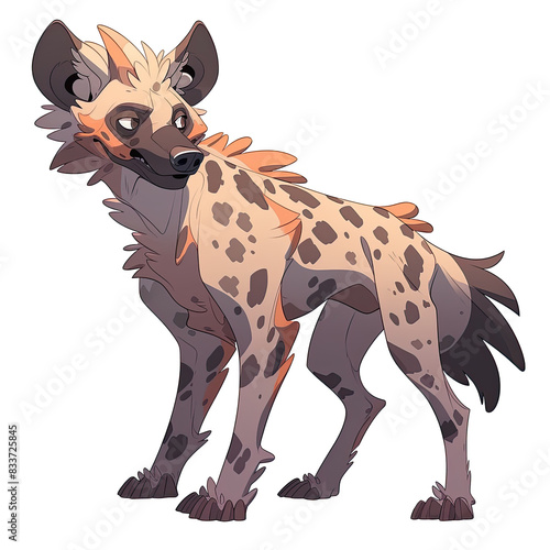 An illustration of a hyena looking to the side