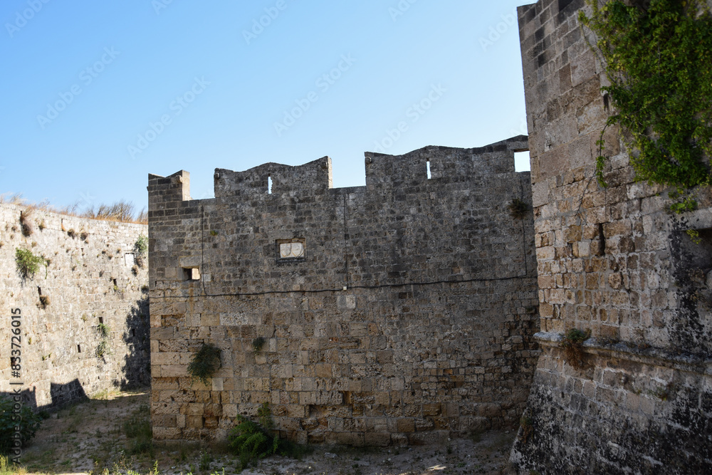 Ancient fortress on the island of Rhodes. A beautiful fortress tower from the battle
Ancient fortress on the island of Rhodes. A beautiful fortress tower from the battle