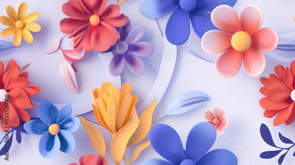 Nonlinear florals flat design front view nonlinear theme 3D render Split-complementary color scheme . Seamless Pattern, Fabric Pattern. Nonlinear florals flat design front view nonlinear theme 3D render Split-complementary color scheme . Seamless Pattern, Fabric Pattern.