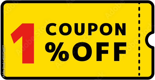 シンプルな1％OFFクーポン素材