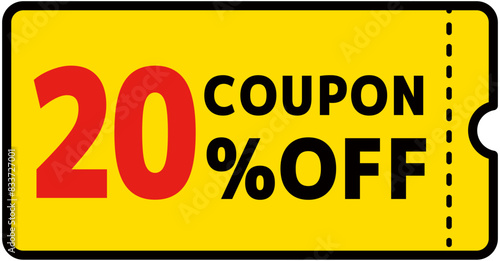 シンプルな20％OFFクーポン素材