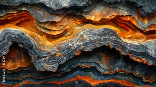 Abstract Rock Layers, Detailed close-ups of rock layers forming intricate abstract patterns