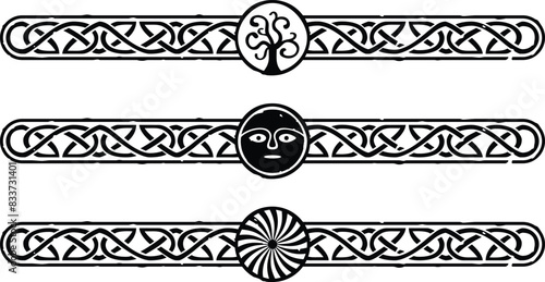Tribal Borders, Celtic Knot Pattern - Tree, Face, Viking Spiral