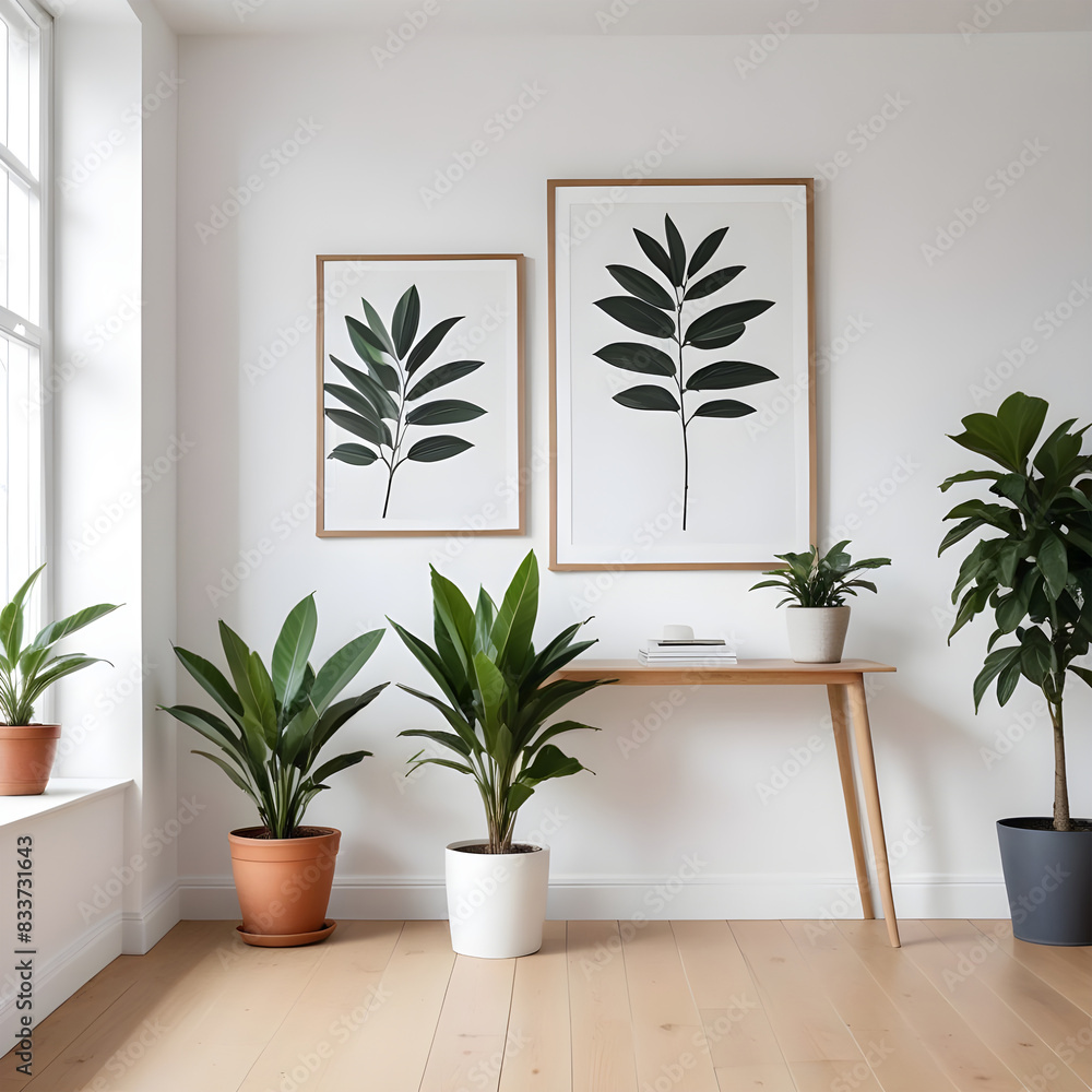 An empty livingroom with plants windows carpet Augmented reality mockup pattern frame An empty livingroom with plants windows carpet Augmented reality mockup pattern frame
