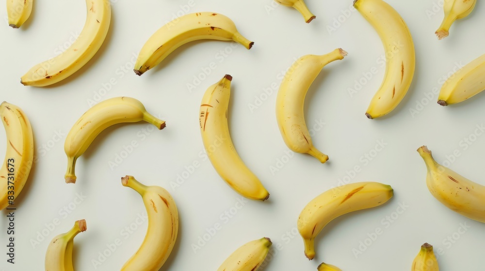 ripe bananas in a white setting. ripe bananas in a white setting.