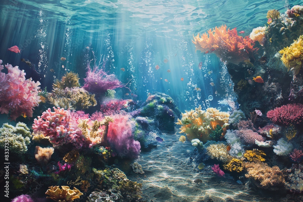 Fototapeta premium underwater sea life by generative ai