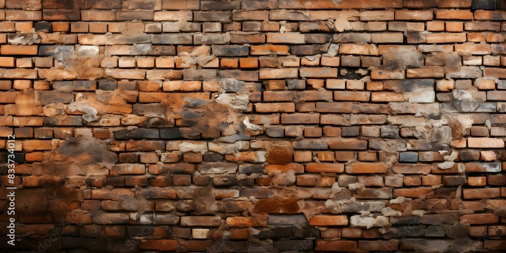 Obraz premium Angle view of a brick wall background. Concept Brick Wall, Architectural Photography, Textured Background, Urban Aesthetics, Exterior Design