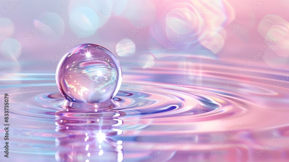 Captivating Crystal Droplet Reflecting Ethereal Ripples Captivating Crystal Droplet Reflecting Ethereal Ripples