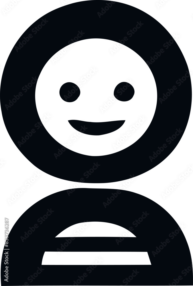 Fototapeta premium Monochrome Emoticon, A Symbol of Minimalist Themes