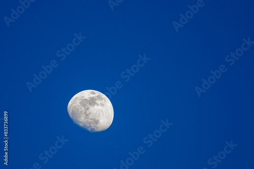 Full moon on a blue background