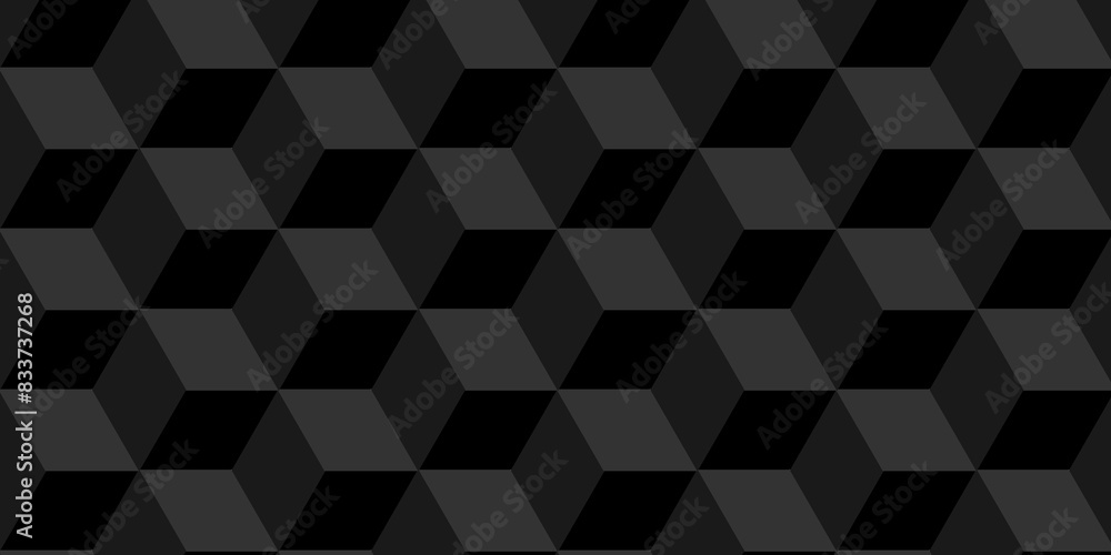 Minimal cubes geometric tile and mosaic wall grid backdrop hexagon technology wallpaper background. black and gray block cube structure backdrop grid triangle texture vintage design. Minimal cubes geometric tile and mosaic wall grid backdrop hexagon technology wallpaper background. black and gray block cube structure backdrop grid triangle texture vintage design.