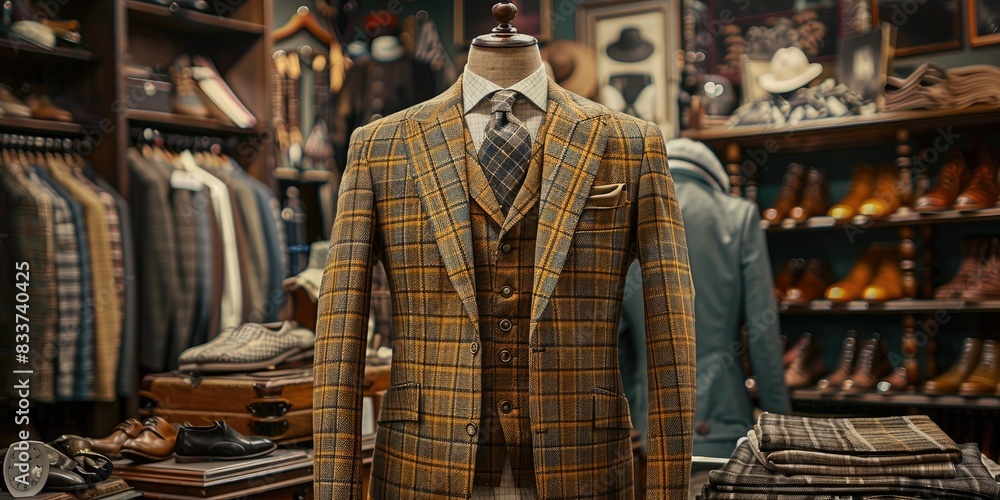 Fototapeta premium Stylish Men's Suits in Classic Boutique