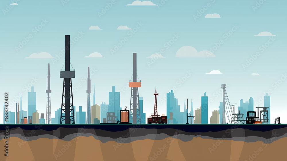 Obraz premium Oil field vector image