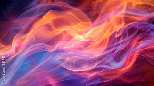 Abstract Fire Patterns, Artistic representations of fire with dynamic shapes and vibrant colors