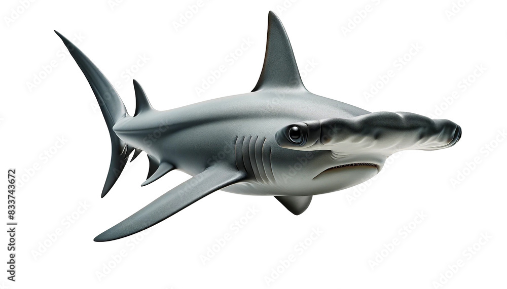 Fototapeta premium hammerhead shark isolated on the transparent background.