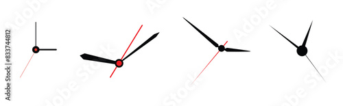 set on clock needle watch dial vector isolated on white