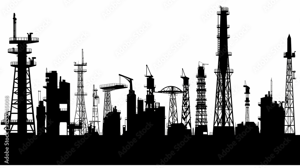 Oil field vector image Oil field vector image