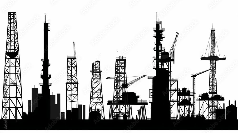 Obraz premium Oil field vector image