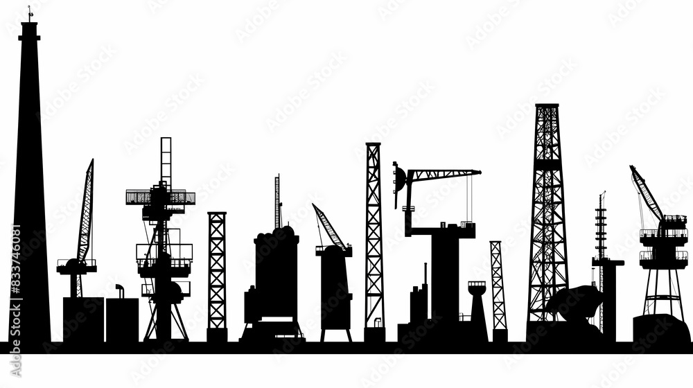Oil field vector image Oil field vector image