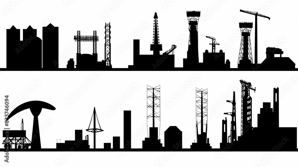 Oil field vector image Oil field vector image