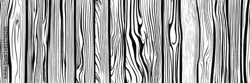 Hand drawn wood plank, wood grain, seamless border, vector design, banner	