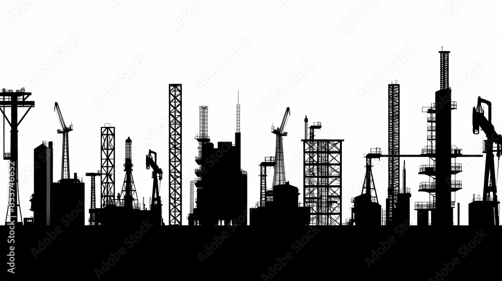 Oil field vector image Oil field vector image