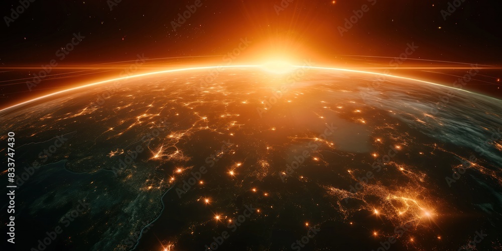 cinematic shot of planet earth panorama from space cinematic shot of planet earth panorama from space