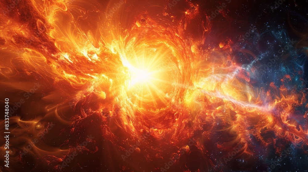 Abstract Solar Flares, Artistic representations of solar flares with bright colors and dynamic shapes Abstract Solar Flares, Artistic representations of solar flares with bright colors and dynamic shapes