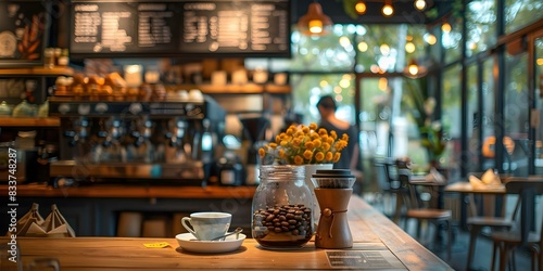 Blurry coffee shop interior background abstract and inviting. Concept Coffee Shop Ambiance, Blurry Background, Warm and Inviting, Abstract Interior, Cozy Atmosphere