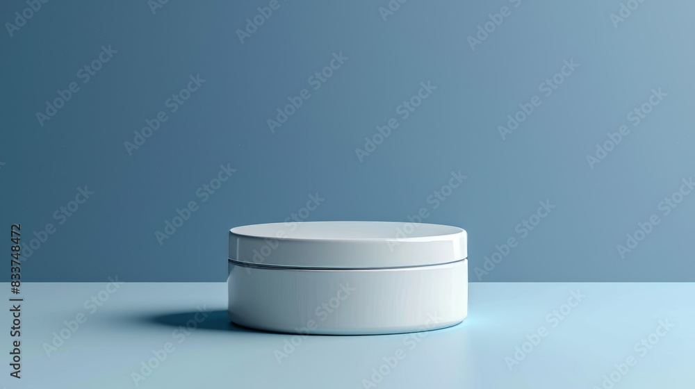 A white container with a blue background A white container with a blue background