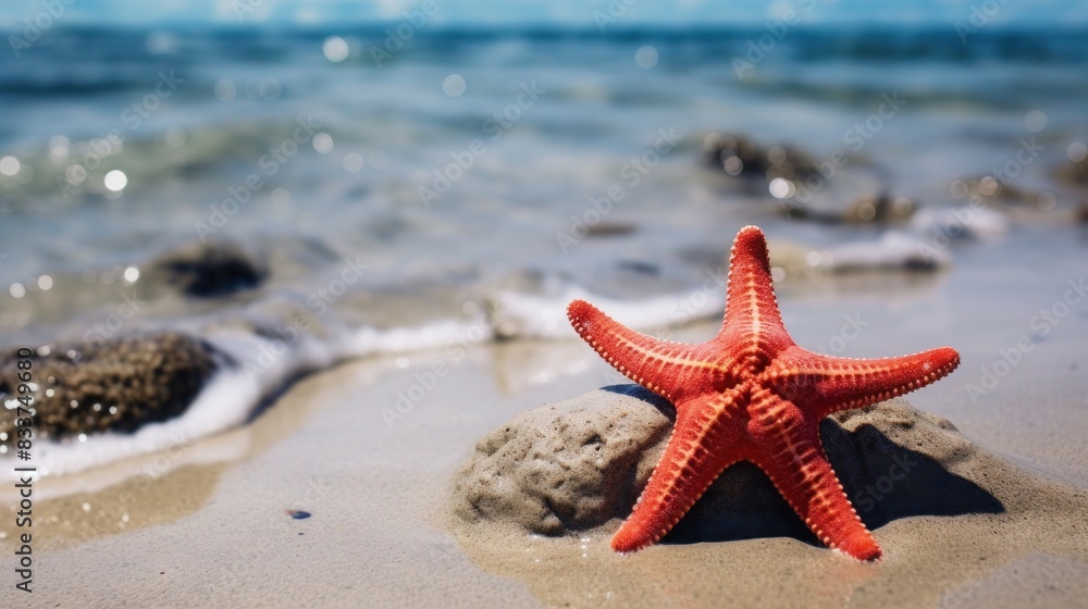 Starfish on the summer beach in sea water. Underwater ocean background, Starfish on a sandy tropical beach, Starfish on a Caribbean beach in summer make for a nice vacation and relaxation-like feeling Starfish on the summer beach in sea water. Underwater ocean background, Starfish on a sandy tropical beach, Starfish on a Caribbean beach in summer make for a nice vacation and relaxation-like feeling