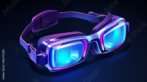 3D Isometric VR Glasses Concept Vector