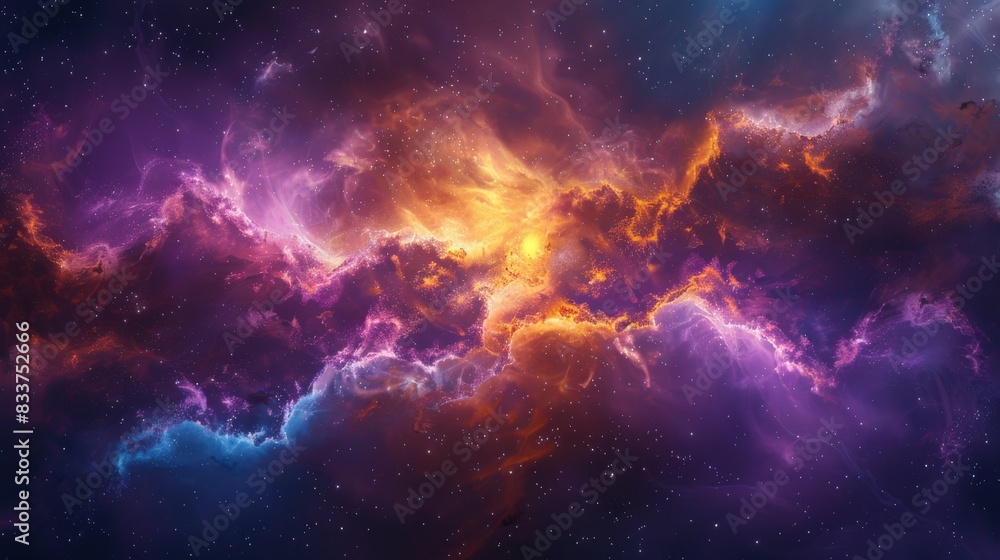 Abstract Space Nebula, A space nebula with abstract shapes and vibrant colors