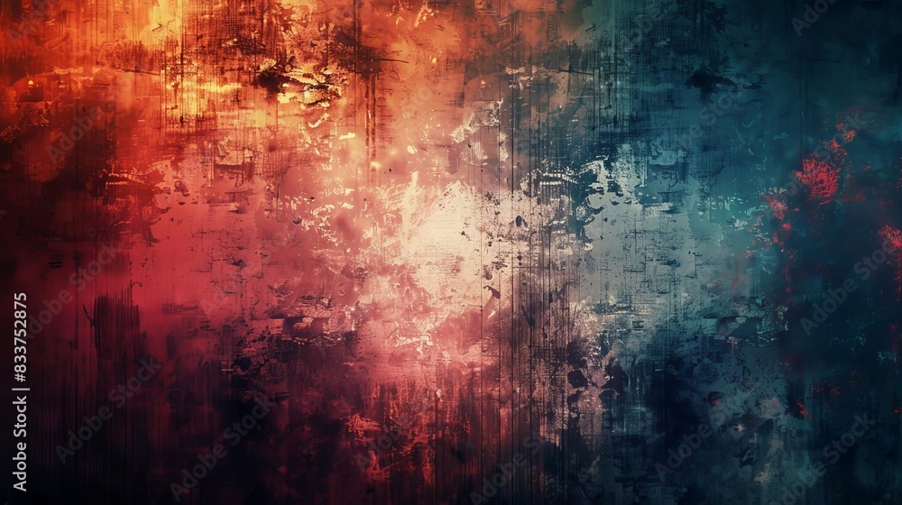 grungy textured abstract background with vibrant colors and moody atmosphere artistic digital painting