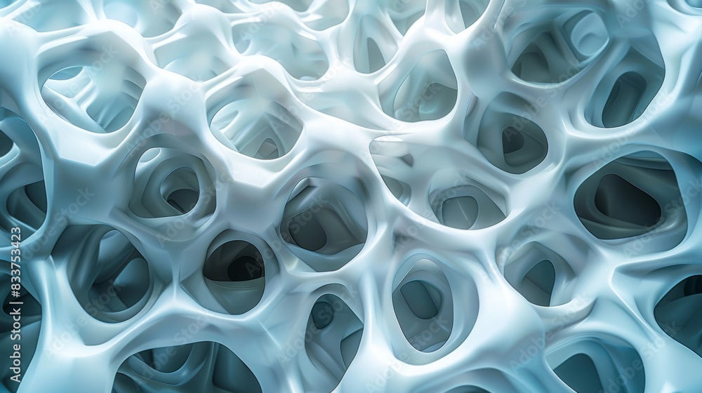 White abstract background full of holes.