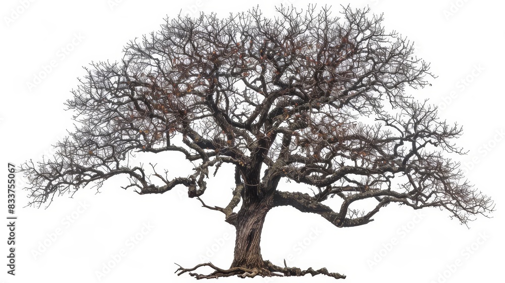 majestic isolated leafless tree with gnarled branches and twisted trunk cut out on white background high contrast photo majestic isolated leafless tree with gnarled branches and twisted trunk cut out on white background high contrast photo
