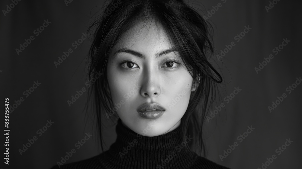 Asian Woman in Black and White Asian Woman in Black and White