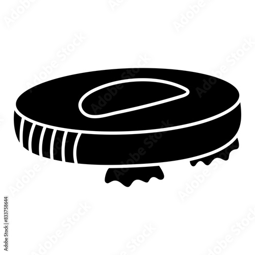 Creative design icon of robot vacuum

