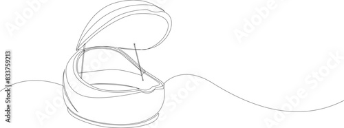 Sensory deprivation tank continuous line drawing. Floatation therapy capsule vector illustration. Editable stroke.